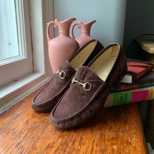 Vintage Gucci Horsebit Loafers in brown suede